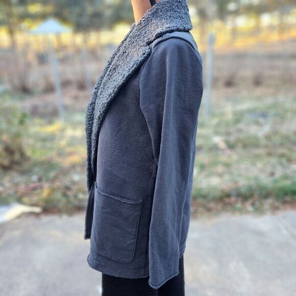 James Perse Los Angeles Sherpa Trimmed Shawl Collar Womens Jacket Size M - Picture 3 of 12